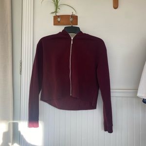 Cropped zip up sweatshirt, size medium